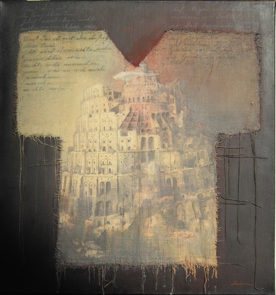 Meloun Eva -  Turmbau zu Babel, Mischtechnik, 80 x 70 cm.jpg