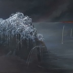 Meloun Eva - Der entgleiste Zug, Öl auf Leinwand, 65 x 100 cm
