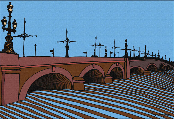 Yanovsky - Bruecke in St Petersburg, 60x40 cm.jpg